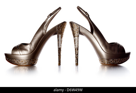 paar dunkle Bronze high Heel Schuhe Stockfoto