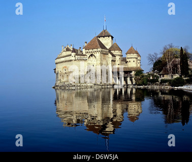 8409. das Schloss Chillon, See Genf, Waadt, Schweiz, Europa Stockfoto
