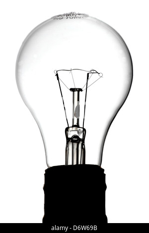 Silhouette-Bild von einer Glühlampe Stockfoto
