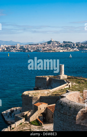 Skyline-Blick über Marseille aus The Chateau d auf Isle d Stockfoto