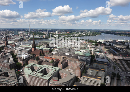 Hamburg, Germany, Hamburg mit Blick über die innere und äußere Alster Stockfoto