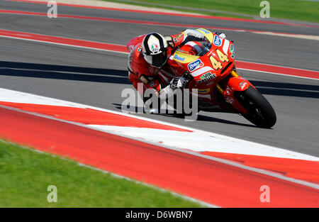 19. April 2013 - Austin, Texas, USA - 19. April 2013. Austin, Texas, USA. STEVEN ODENDAAL während der Freitag-Training für das Red Bull Moto2 auf dem Circuit of the Americas in Austin, Texas. (Kredit-Bild: © Ralph Lauer/ZUMAPRESS.com) Stockfoto