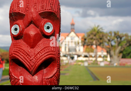 Neue Zaeland, Rotorua, Museum für Kunst und Geschichte, close-up der Skulptur Stockfoto