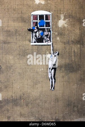 Banksy "Liebe betrügen" Wandbild an der Kreuzung von Frogmore und Park Street Bristol Stockfoto