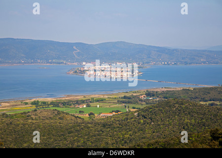 Europa, Italien, Toskana, Maremma, Argentario, Blick auf die Lagune von orbetello Stockfoto