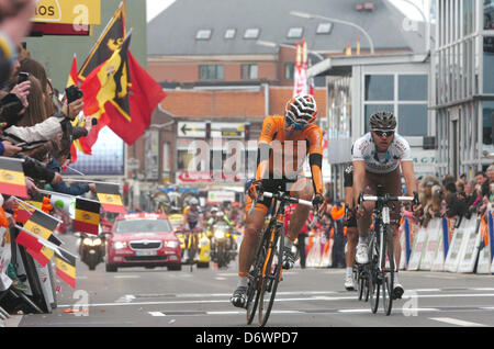 Lüttich, Belgien. 21. April 2013. Lüttich-Bastogne-Lüttich-Klassiker. Anton Igor Hernandez während des Rennens. Stockfoto