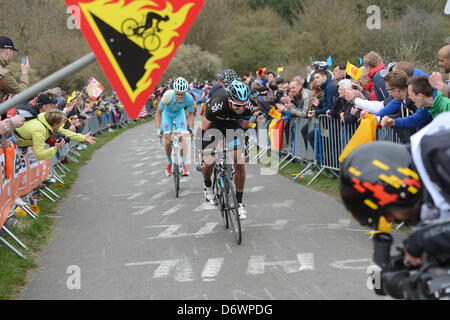 Lüttich, Belgien. 21. April 2013. Lüttich-Bastogne-Lüttich-Klassiker. David Lopez Garcia während des Rennens. Stockfoto