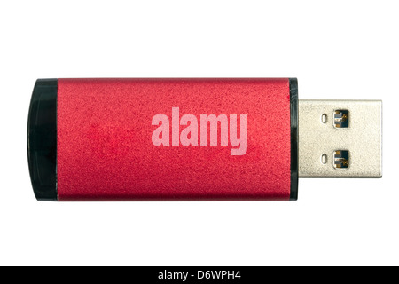 USB Flash Drive, isoliert auf weiss Stockfoto