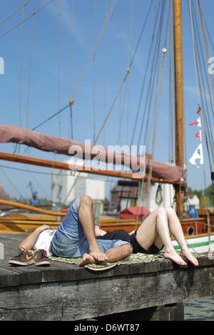 Flensburg, Deutschland, ein paar von der Flensburger Hafen Museum Stockfoto