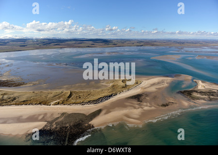 Luftaufnahme von Bamburgh Dünen in der Nähe von Lindisfarne, heilige Insel Stockfoto