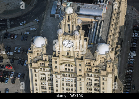 Luftbild zeigt das Liver Building Detail hautnah Stockfoto