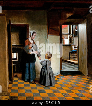 Frau mit einem Kind in eine Speisekammer 1658 Pieter de Hooch holländischen Niederlanden Stockfoto