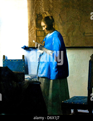 Frau liest einen Brief 1663 Johannes Vermeer 1632-1675 Niederlande Niederlande Stockfoto