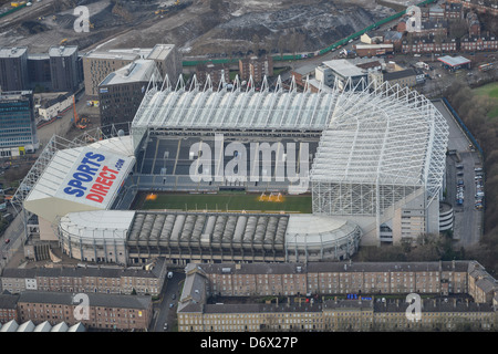 Luftaufnahme von Newcastle United Football Club St James' Park Stadium Stockfoto