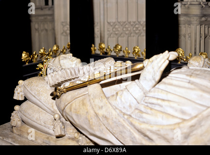 8616.Tomb der Queen Elizabeth 1., Westminster Abbey, London, UK Stockfoto