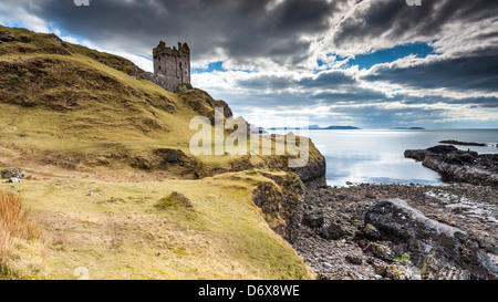 Ein Blick in Richtung Gylen Castle, Insel Kerrera, Argyll and Bute, Scotland, UK, Europa. Stockfoto