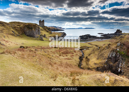 Ein Blick in Richtung Gylen Castle, Insel Kerrera, Argyll and Bute, Scotland, UK, Europa. Stockfoto