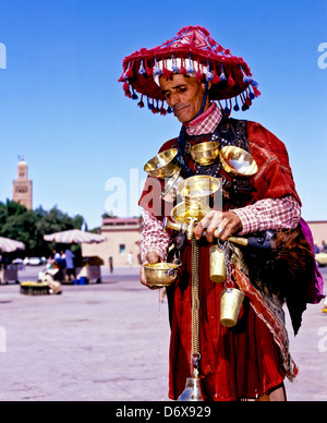 8628. Wasser Verkäufer, Marrakesch, Marokko Stockfoto