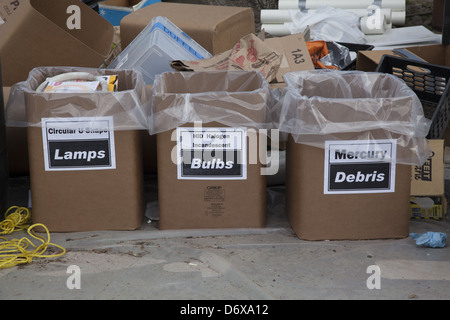 NYC Abteilung der sanitären Grundversorgung, Bureau of Waste Prevention, Elektronik-recycling und gefährlichen Abfällen drop-off Tag Brooklyn, NY Stockfoto