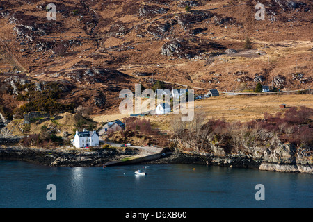 Blick über Loch Carron, Highland, Schottland, Vereinigtes Königreich, Europa. Stockfoto