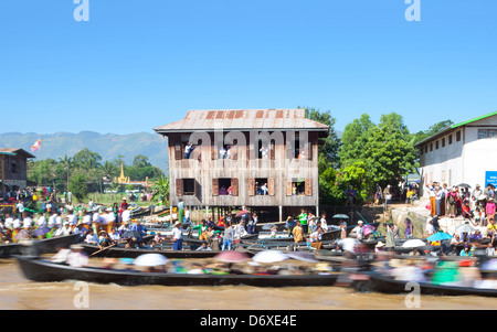 Boat Festival Inle-See-Myanmar-Burma Stockfoto