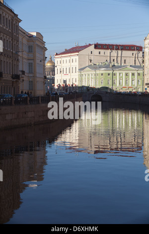 Blick auf die Moika River in Sankt Petersburg, Russland. Stockfoto