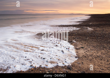 Morgendämmerung über Lossiemouth Strand, Moray, Schottland. Stockfoto