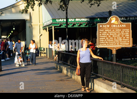 Elk283-1652 Louisiana, New Orleans, French Quarter, Cafe du Monde Stockfoto