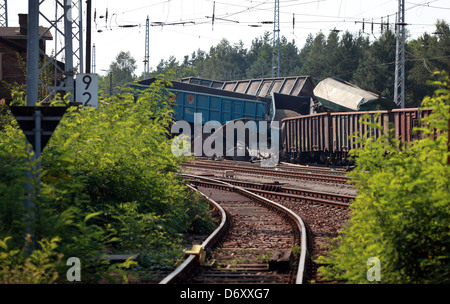 Hosena, Deutschland, in Brandenburg Eisenbahnunglueck Stockfoto