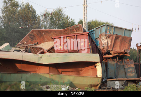 Hosena, Deutschland, in Brandenburg Eisenbahnunglueck Stockfoto