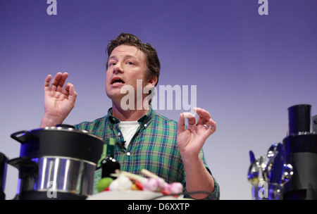 Berlin, Deutschland, Starkoch Jamie Oliver in einem Produktpraesentation von Philips auf der IFA 2012 Stockfoto