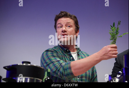 Berlin, Deutschland, Starkoch Jamie Oliver in einem Produktpraesentation von Philips auf der IFA 2012 Stockfoto