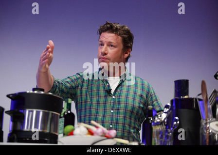 Berlin, Deutschland, Starkoch Jamie Oliver in einem Produktpraesentation von Philips auf der IFA 2012 Stockfoto