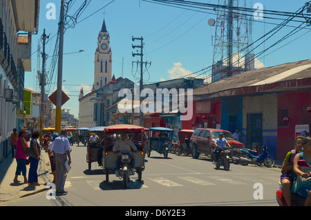 Die Iglesia Matriz / main Kathedrale in Iquitos, Loreto, Peru Stockfoto