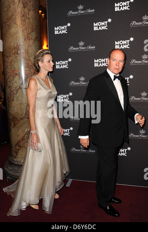 Prinzessin Charlene und Fürst Albert von Monaco die Montblanc "Collection Princesse Grace de Monaco" Welt-Premiere Präsentation Stockfoto