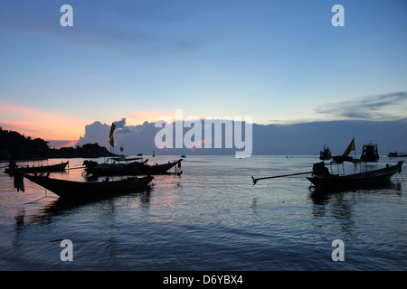 Sonnenuntergang am Mae Haad, Koh Tao, Thailand Stockfoto