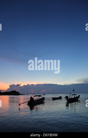 Sonnenuntergang am Mae Haad, Koh Tao, Thailand Stockfoto