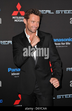 Hugh Jackman Paris Premiere von "Real Steel" im Grand Rex-Kino - Ankunft Paris, Frankreich - 06.09.11 Stockfoto