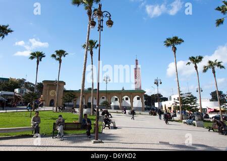 wichtigsten Platz Grand Socco in Tanger Stockfoto