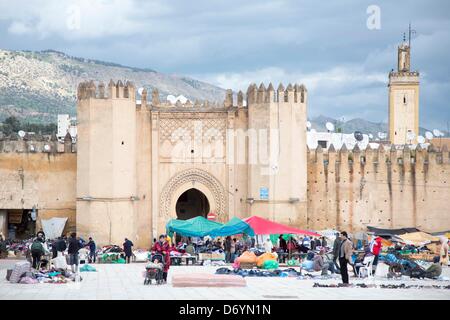 mittelalterliche Bab Chorfa Stadttor in Fez, Marokko Stockfoto