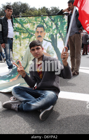 Kurden demonstrieren für Öcalan kostenlos Stockfoto