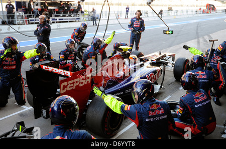 Jean-Eric Vergne, Frankreich, Team Toro Rosso F1 - Formel-1 - Prüfung - Circuit de Catalunya in Barcelona-Barcelona, Spanien- Stockfoto