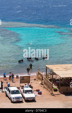 Tauchen in und um die ägyptischen Ort Dahab (Sinai) Stockfoto