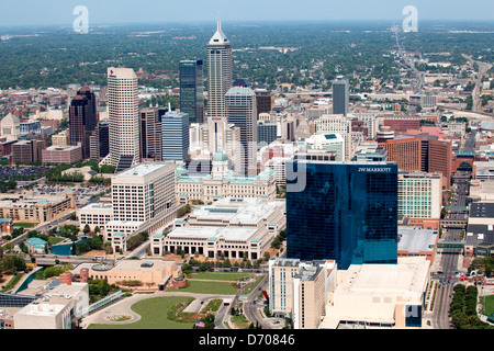 Die Innenstadt von Indianpolis, Indiana Antenne Stockfoto