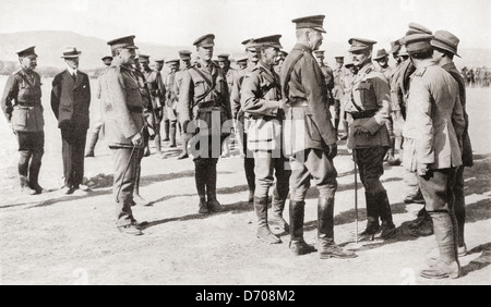 Lord Kitchener Besuch Gallipoli, unter der australischen Truppen bei "Anzac". Stockfoto