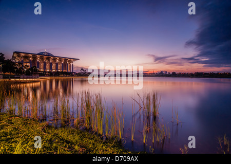 Stahl-Moschee-Sonnenuntergang Stockfoto