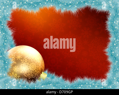 Elegante Weihnachtskarte mit Schneeflocken Äste Stockfoto