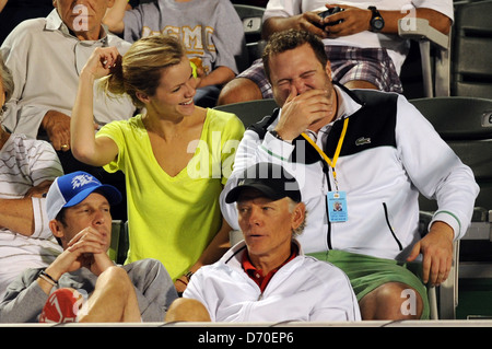 Brooklyn Decker Uhren Mann Andy Roddick teilnehmen in Delray Beach International Tennis Championships Delray Beach Stockfoto