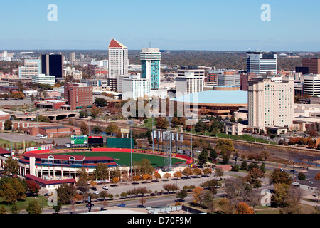 USA, Kansas, Wichita, Luftaufnahme von Lawrence-Dumont-Stadion Stockfoto