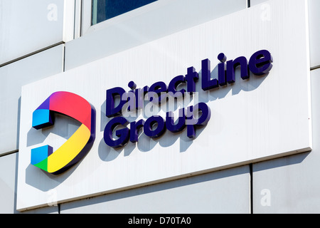 Anmeldung außerhalb der Hauptsitz der Direct Line Versicherung (Teil der Direct Line Group), Leeds, West Yorkshire, Großbritannien Stockfoto